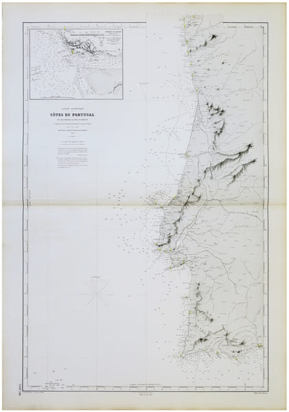  [PORTUGAL] C&ocirc;tes du Portugal du Rio Minho au Rio Guadiana.. D&Eacute;P&Ocirc;T des CARTES et PLANS de la MARINE.