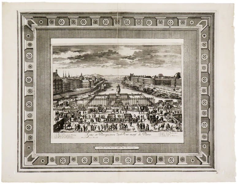  Ve&uuml;e et perspective du Pont-Neuf de Paris.. PERELLE (Gabriel).