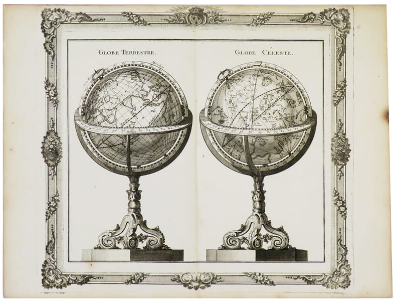  [GLOBES] Globe terrestre - Globe c&eacute;leste.. BRION de la TOUR (Louis).
