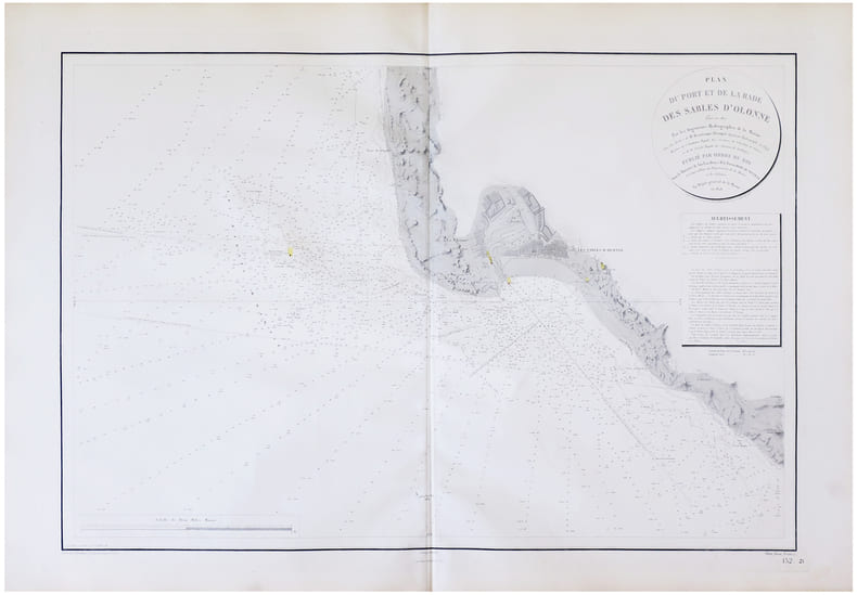  [SABLES d'OLONNE] Plan du port et de la rade des Sables d'Olonne.. D&Eacute;P&Ocirc;T-G&Eacute;N&Eacute;RAL DE LA MARINE & BEAUTEMPS-BEAUPR&Eacute; (Charles-Fran&ccedil;ois).