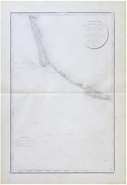  [SABLES d'OLONNE] Carte particuli&egrave;re des c&ocirc;tes de France (Environs des Sables d'Olonne et entr&eacute;e du Pertuis breton).. D&Eacute;P&Ocirc;T-G&Eacute;N&Eacute;RAL DE LA MARINE & ...