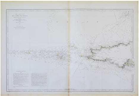  [RAZ et ÎLE de SEIN] Carte particulière des côtes de France. Chaussée de Sein et passage du Raz de Sein. . BEAUTEMPS-BEAUPRÉ (Charles-François) & ...