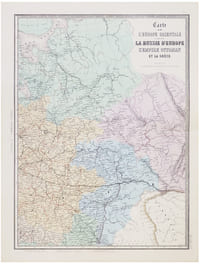 Carte de l'Europe orientale comprenant la Russie d'Europe, l'Empire ottoman et la Grèce.