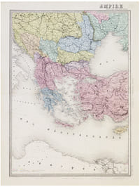 Carte de l'Europe orientale comprenant la Russie d'Europe, l'Empire ottoman et la Grèce.