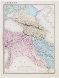 Carte de l'Europe orientale comprenant la Russie d'Europe, l'Empire ottoman et la Grèce.