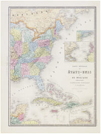 Carte générale des États-Unis et du Mexique comprenant l'Amérique Centrale et les Antilles.