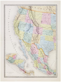 Carte générale des États-Unis et du Mexique comprenant l'Amérique Centrale et les Antilles.