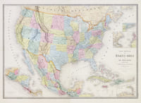 Carte générale des États-Unis et du Mexique comprenant l'Amérique Centrale et les Antilles.