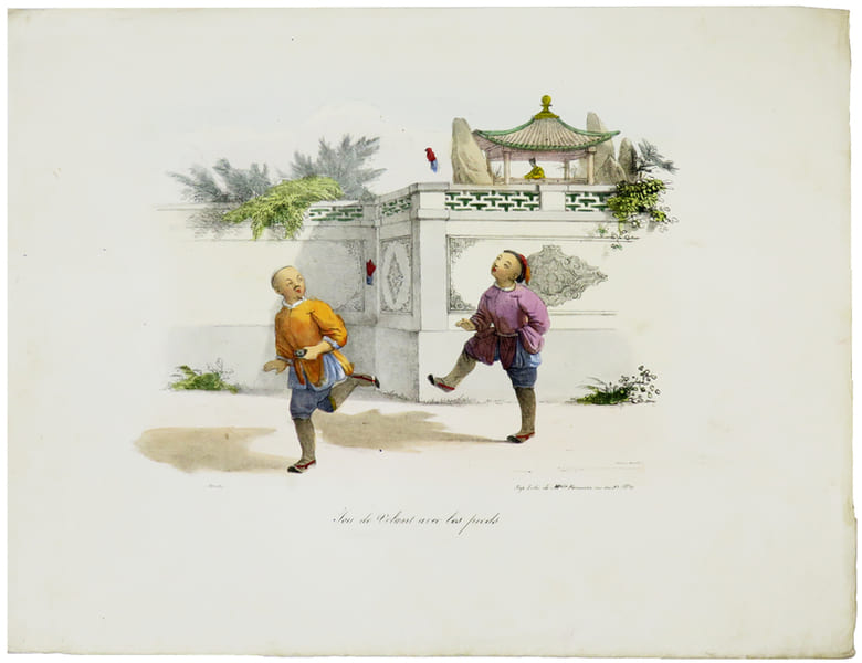  Jeu de volant avec les pieds.. MALPI&Egrave;RE (D. Bazin de).