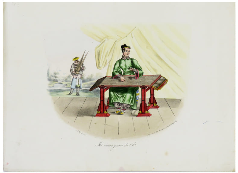  Musicienne jouant du ch&ecirc;.. MALPI&Egrave;RE (D. Bazin de).