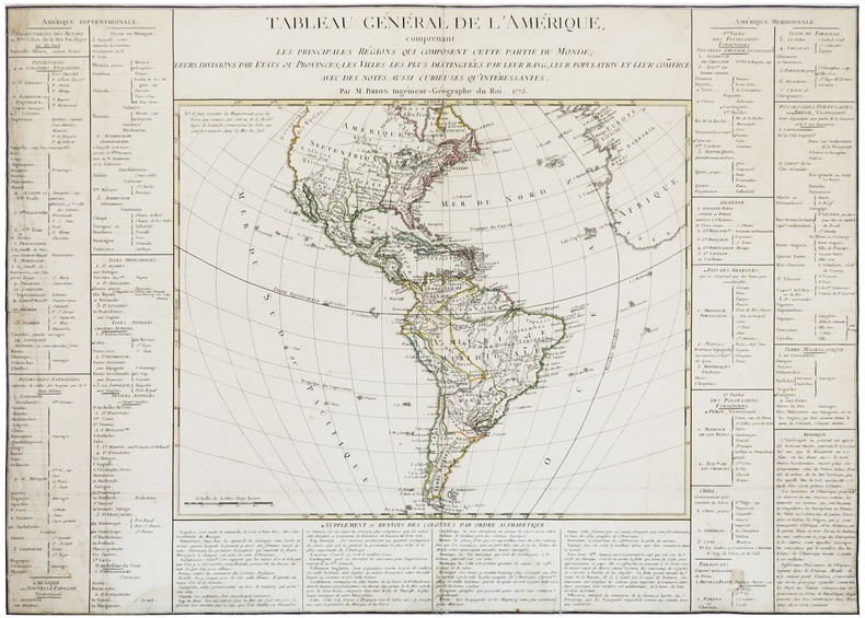  Tableau général de l'Amérique, comprenant les principales régions qui composent cette partie du monde ; leurs divisions par états ou provinces ; les ...