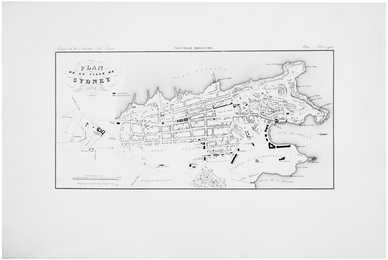  [SYDNEY] Plan de la ville de Sydney 1838.. DU PETIT-THOUARS (Louis-Marie Aubert).