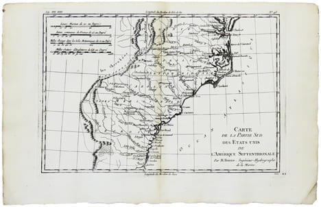 Carte de la partie sud des États Unis de l'Amérique septentrionale.. BONNE (Rigobert).