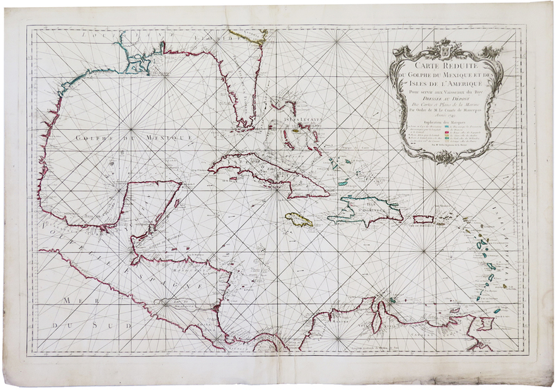 [GOLFE du MEXIQUE] Carte réduite du golphe du Mexique et des isles de l'Amérique.. BELLIN (Jacques-Nicolas).