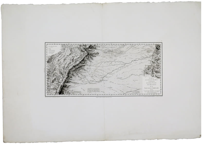  [COLOMBIE/BOGOTA] Carte du cours de Rio Meta et d'une partie de la cha&icirc;ne orientale des montagnes de la Nouvelle Grenade.. HUMBOLDT ...