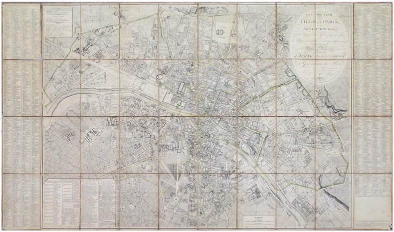  Plan routier de la ville de Paris et de ses faubourgs, où se trouvent indiqués tous les changements opérés jusqu'à ce jour avec les projets ...