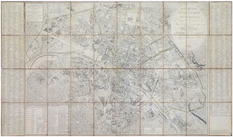  Plan routier de la ville de Paris et de ses faubourgs, o&ugrave; se trouvent indiqu&eacute;s tous les changements op&eacute;r&eacute;s jusqu'&agrave; ce jour avec les projets ...