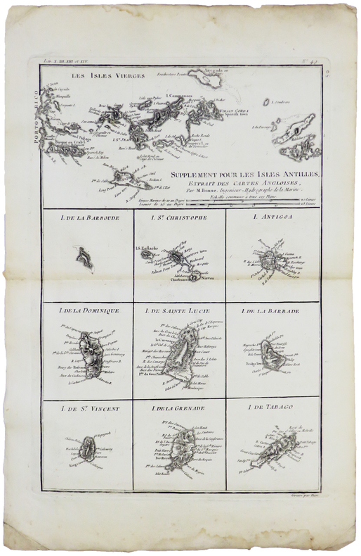  Supplément pour les Isles Antilles, extrait des cartes angloises.. BONNE (Rigobert).