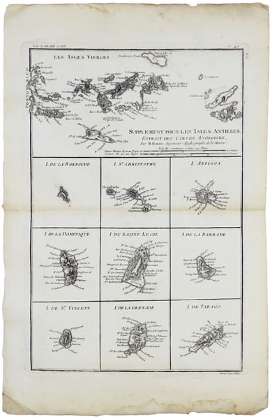  Suppl&eacute;ment pour les Isles Antilles, extrait des cartes angloises.. BONNE (Rigobert).