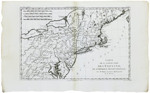 Carte de la partie nord, des États Unis, de l'Amérique septentrionale.