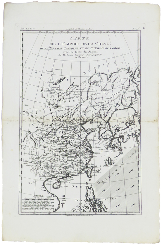  Carte de l'empire de la Chine, de la Tartarie chinoise, et du royaume de Corée ; avec les isles du Japon.. BONNE (Rigobert).
