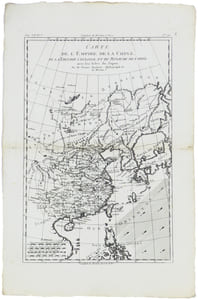 Carte de l'empire de la Chine, de la Tartarie chinoise, et du royaume de Corée ; avec les isles du Japon.