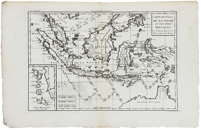  [&Icirc;LES de la SONDE & MOLUQUES] Carte des isles de la Sonde, et des isles Moluques.. BONNE (Rigobert).