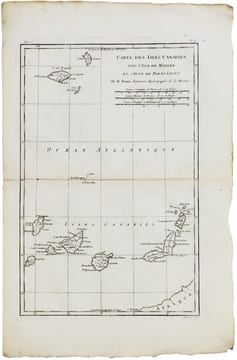  [CANARIES & MADÈRE] Carte des isles Canaries, avec l'isle de Madère et celle de Porto Santo.. BONNE (Rigobert).