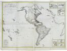  Carte de l'Amérique septentrionale & méridionale, où se trouvent les trois voyages de Cook et ceux de Mackenzie, Vancouver et La Pérouse.. HERISSON ...