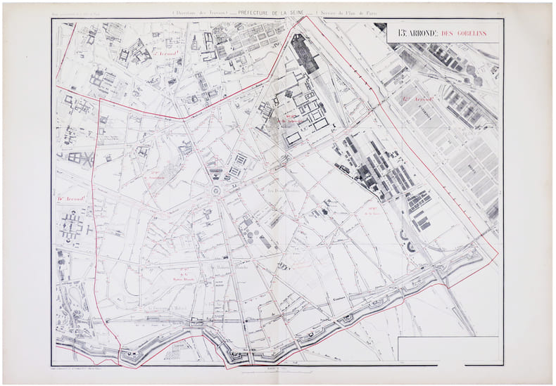 [PARIS 13&egrave;me arrondissement] 13.e arrond.t des Gobelins.. ALPHAND (Jean-Charles Adolphe) & FAUVE (L.).