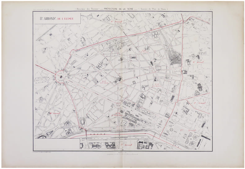  [PARIS 8&egrave;me arrondissement] 8.e arrond.t de l'&Eacute;lys&eacute;e.. ALPHAND (Jean-Charles Adolphe) & FAUVE (L.).