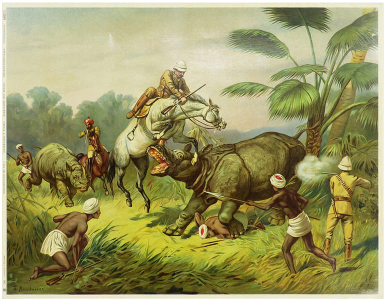  [CHASSE au RHINOC&Eacute;ROS] Chasse aux rhinoc&eacute;ros.. BREIDWISER (Th&eacute;odore).