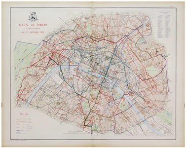 [EAUX de PARIS] Eaux de Paris. Canalisation au 1er janvier 1878.
