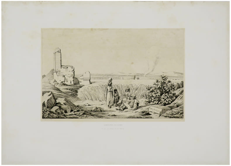  Campagne de Rome. Vue prise sur l'ancienne voie des tombeaux.. CARUELLE d'ALIGNY (Th&eacute;odore).
