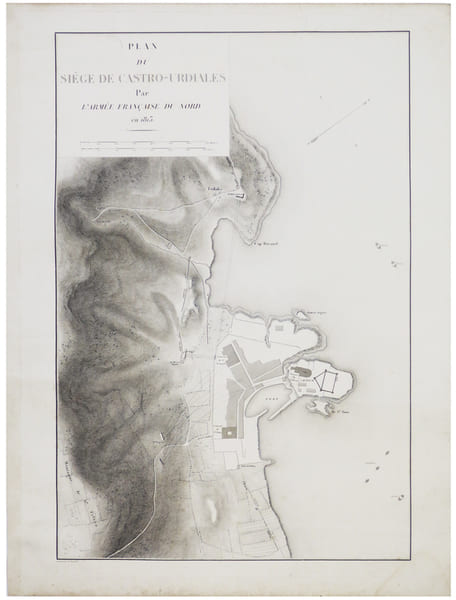  [CASTRO-URDIALES] Plan du si&egrave;ge de Castro-Urdiales par l'arm&eacute;e fran&ccedil;aise du Nord en 1813.. BELMAS (Jacques-Vital) & TARDIEU (Ambroise).