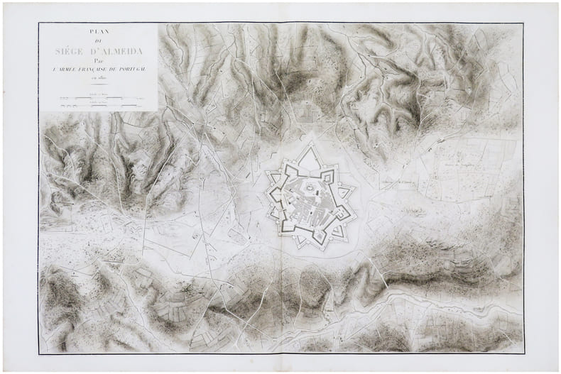  [ALMEIDA] Plan du si&egrave;ge d'Almeida par l'arm&eacute;e fran&ccedil;aise de Portugal en 1810.. BELMAS (Jacques-Vital) & TARDIEU (Ambroise).