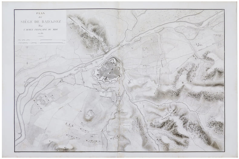  [BADAJOZ] Plan du si&egrave;ge de Badajoz par l'arm&eacute;e fran&ccedil;aise du Midi en 1811.. BELMAS (Jacques-Vital) & TARDIEU (Ambroise).