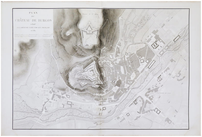  [BURGOS] Plan du ch&acirc;teau de Burgos relatif &agrave; la d&eacute;fense faite par les Fran&ccedil;ais en 1812.. BELMAS (Jacques-Vital) & TARDIEU (Ambroise).