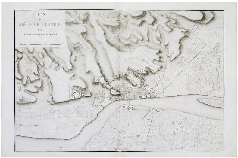  [TORTOSA] Plan du si&egrave;ge de Tortose par l'arm&eacute;e fran&ccedil;aise d'Aragon en 1810.. BELMAS (Jacques-Vital) & TARDIEU (Ambroise).