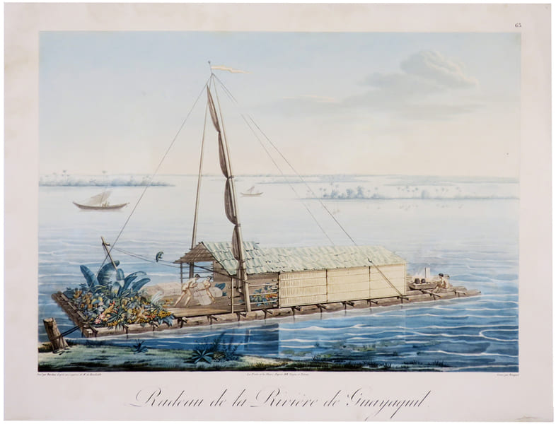  [&Eacute;QUATEUR/GUAYAQUIL] Radeau de la rivi&egrave;re de Guayaquil.. HUMBOLDT (Fr&eacute;d&eacute;ric-Henri-Alexandre, baron de).