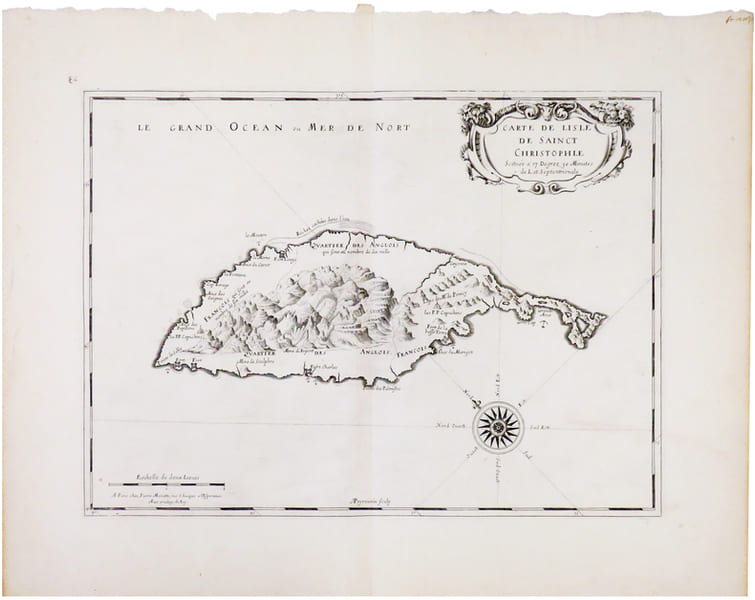 [SAINT KITTS] Carte de lisle de Sainct Christophle.. SANSON d'ABBEVILLE (Nicolas).