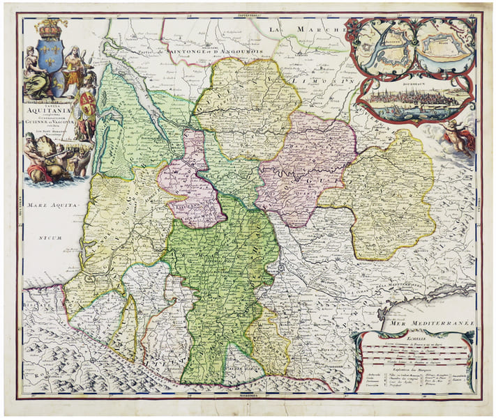  [AQUITAINE] Tabula Aquitani&aelig; complectens gubernationem Guienn&aelig; et Vasconi&aelig; exhibita.. HOMANN (Johann Baptist).
