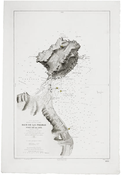  [CANARIES/LAS PALMAS] &Icirc;le de la Grande Canarie. Baie de Las Palmas et port de la Luz.. D&Eacute;P&Ocirc;T des CARTES et PLANS de la MARINE.