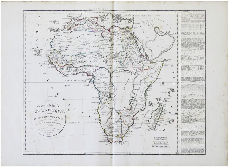  Carte générale de l'Afrique divisée en ses principaux états.. DELAMARCHE (Félix).