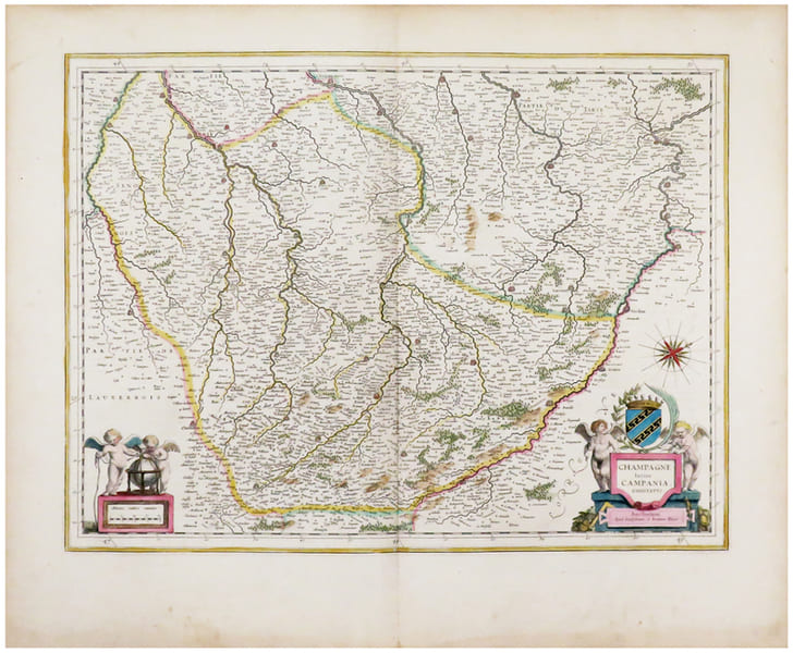  [CHAMPAGNE] Champagne latine Campania, comitatus.. BLAEU (Johannes) & BLAEU (Willem).