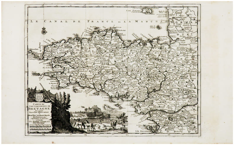  [BRETAGNE] Carte du gouvernement de Bretagne.. AA (Pieter van der).