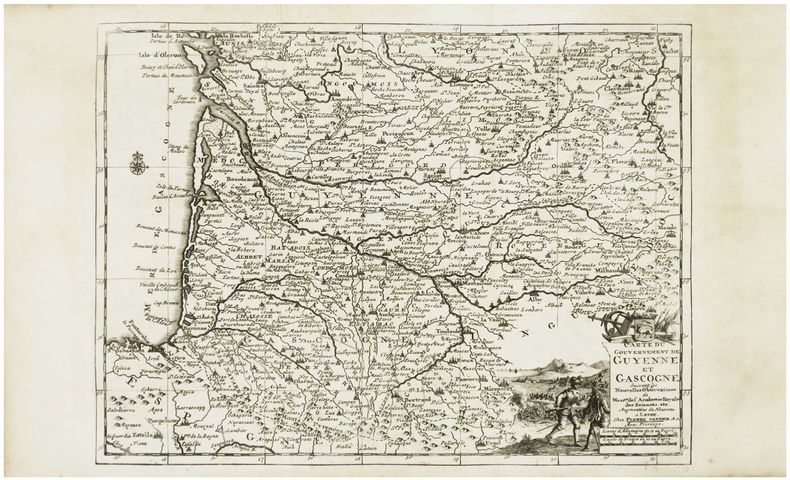  [GUYENNE & GASCOGNE] Carte du gouvernement de Guyenne et Gascogne.. AA (Pieter van der).