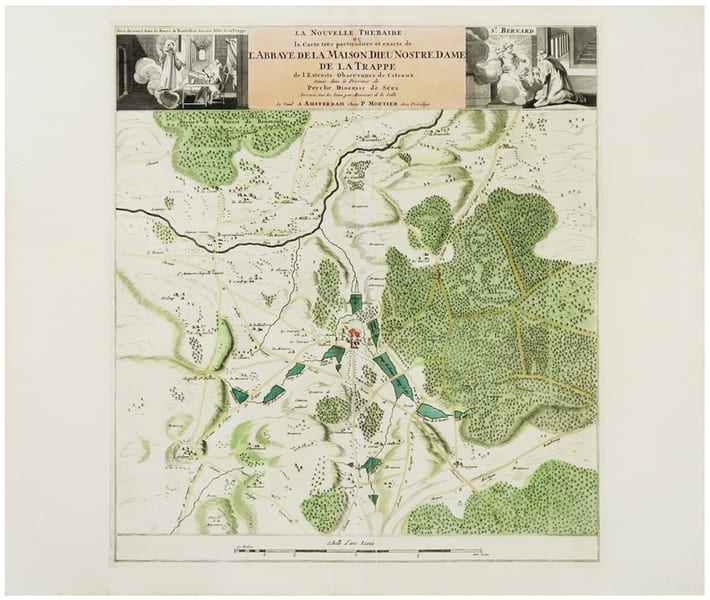 [NORMANDIE/LA TRAPPE] La nouvelle Th&eacute;ba&iuml;de, ou la carte tr&egrave;s particuli&egrave;re et exacte de l'abbaye de la Maison Dieu Nostre Dame de La Trappe de ...