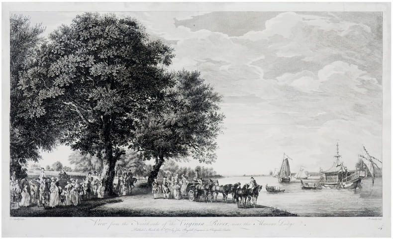  [GRAND PARC de WINDSOR] View from the north side of the Virginia river, near the Manour Lodge.. SANDBY (Thomas) & SANDBY (Paul).