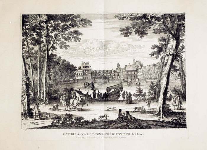  Veue de la cour des fontaines de Fontaine Beleau.. CH&Eacute;REAU (Jacques).